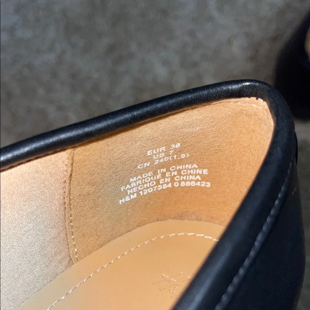 Black Loafers with Gold Buckle - Picture 6 of 6